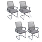 Modern Fixed Arms Office Chair Breathable AirGrid No Wheels Chair Grey 4 Piece Set Clearhalo 'furn' 'furn_office_chair' 'Furniture' 'Office Chairs' 'Office Furniture' 'office_chair' 5917558