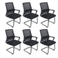 Modern Fixed Arms Office Chair Breathable AirGrid No Wheels Chair Black 6 Piece Set Clearhalo 'furn' 'furn_office_chair' 'Furniture' 'Office Chairs' 'Office Furniture' 'office_chair' 5917560