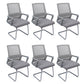 Modern Fixed Arms Office Chair Breathable AirGrid No Wheels Chair Grey 6 Piece Set Clearhalo 'furn' 'furn_office_chair' 'Furniture' 'Office Chairs' 'Office Furniture' 'office_chair' 5917562