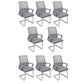 Modern Fixed Arms Office Chair Breathable AirGrid No Wheels Chair Grey 8 Piece Set Clearhalo 'furn' 'furn_office_chair' 'Furniture' 'Office Chairs' 'Office Furniture' 'office_chair' 5917564