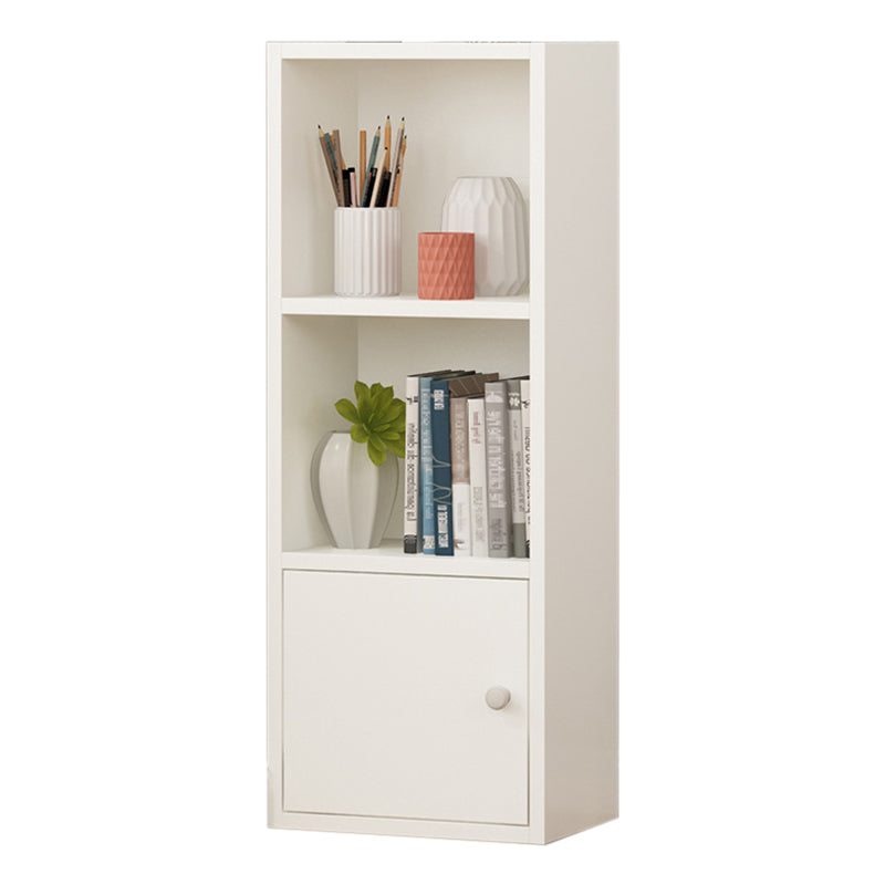 Modern Corner Vertical Shelf Bookcase Engineered Wood Book Shelf with Cabinets 12.9"L x 9.4"W x 37.4"H White 1 Clearhalo 'Bookcases' 'furn' 'furn_bookcases' 'Furniture' 'Office Furniture' 5917593