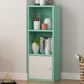 Modern Corner Vertical Shelf Bookcase Engineered Wood Book Shelf with Cabinets 12.9"L x 9.4"W x 37.4"H Green 1 Clearhalo 'Bookcases' 'furn' 'furn_bookcases' 'Furniture' 'Office Furniture' 5917594