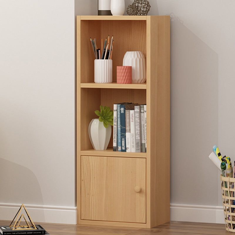 Modern Corner Vertical Shelf Bookcase Engineered Wood Book Shelf with Cabinets 12.9"L x 9.4"W x 37.4"H Wood 1 Clearhalo 'Bookcases' 'furn' 'furn_bookcases' 'Furniture' 'Office Furniture' 5917596