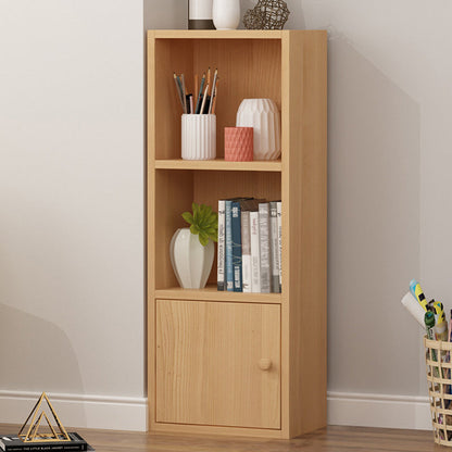 Modern Corner Vertical Shelf Bookcase Engineered Wood Book Shelf with Cabinets 12.9"L x 9.4"W x 37.4"H Wood 1 Clearhalo 'Bookcases' 'furn' 'furn_bookcases' 'Furniture' 'Office Furniture' 5917596