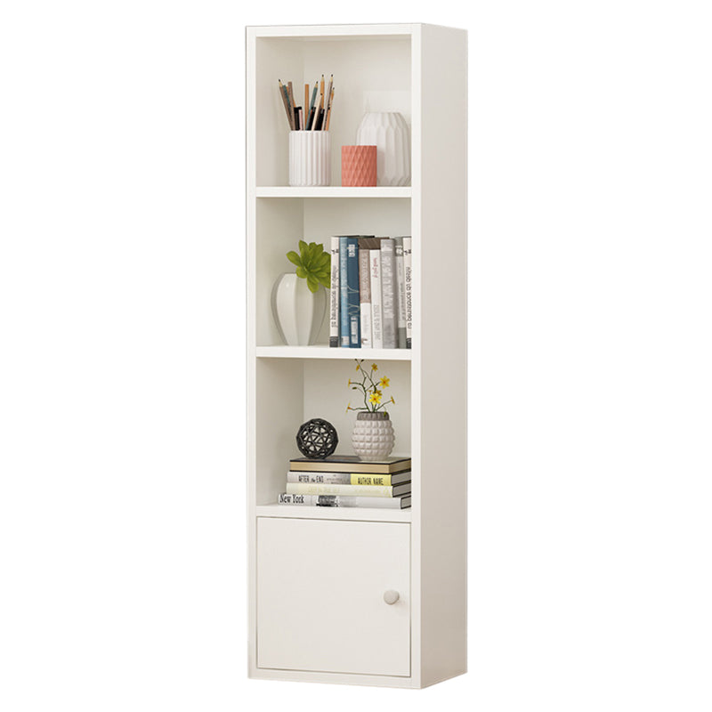 Modern Corner Vertical Shelf Bookcase Engineered Wood Book Shelf with Cabinets 12.9"L x 9.4"W x 49.6"H White 1 Clearhalo 'Bookcases' 'furn' 'furn_bookcases' 'Furniture' 'Office Furniture' 5917598