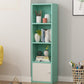 Modern Corner Vertical Shelf Bookcase Engineered Wood Book Shelf with Cabinets 12.9"L x 9.4"W x 49.6"H Green 1 Clearhalo 'Bookcases' 'furn' 'furn_bookcases' 'Furniture' 'Office Furniture' 5917600