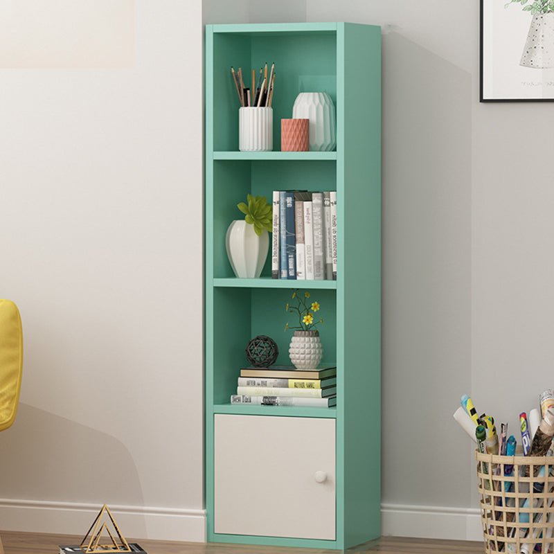 Modern Corner Vertical Shelf Bookcase Engineered Wood Book Shelf with Cabinets 12.9"L x 9.4"W x 49.6"H Green 1 Clearhalo 'Bookcases' 'furn' 'furn_bookcases' 'Furniture' 'Office Furniture' 5917600