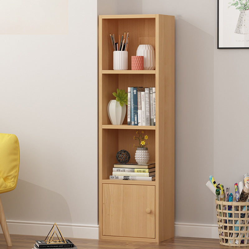 Modern Corner Vertical Shelf Bookcase Engineered Wood Book Shelf with Cabinets 12.9"L x 9.4"W x 49.6"H Wood 1 Clearhalo 'Bookcases' 'furn' 'furn_bookcases' 'Furniture' 'Office Furniture' 5917603