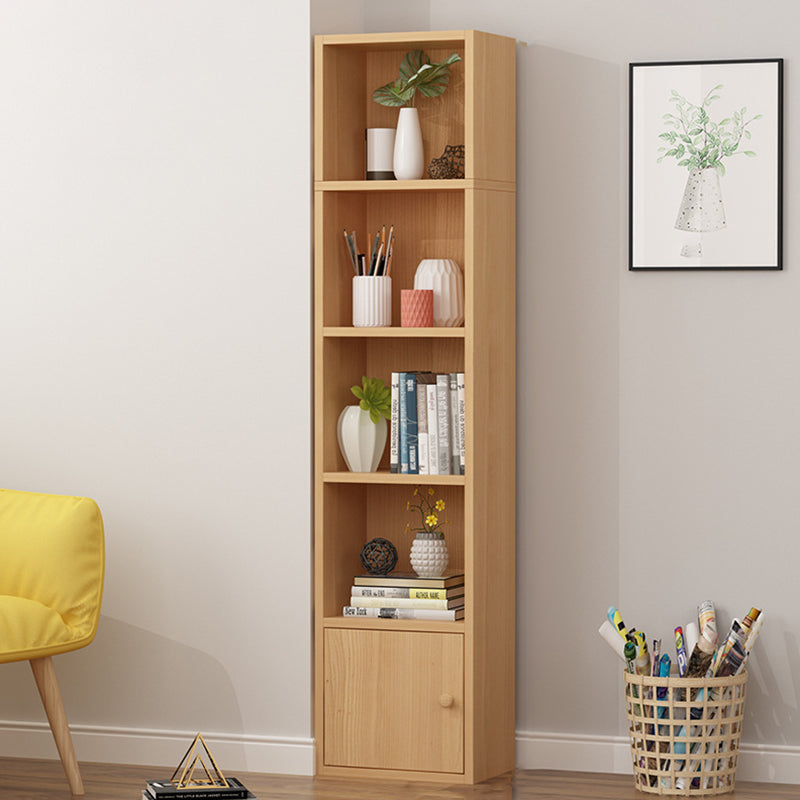 Modern Corner Vertical Shelf Bookcase Engineered Wood Book Shelf with Cabinets 12.9"L x 9.4"W x 61.8"H Wood 1 Clearhalo 'Bookcases' 'furn' 'furn_bookcases' 'Furniture' 'Office Furniture' 5917609