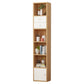 Modern Corner Vertical Shelf Bookcase Engineered Wood Book Shelf with Cabinets 12.9"L x 9.4"W x 74"H Natural 1 Clearhalo 'Bookcases' 'furn' 'furn_bookcases' 'Furniture' 'Office Furniture' 5917624