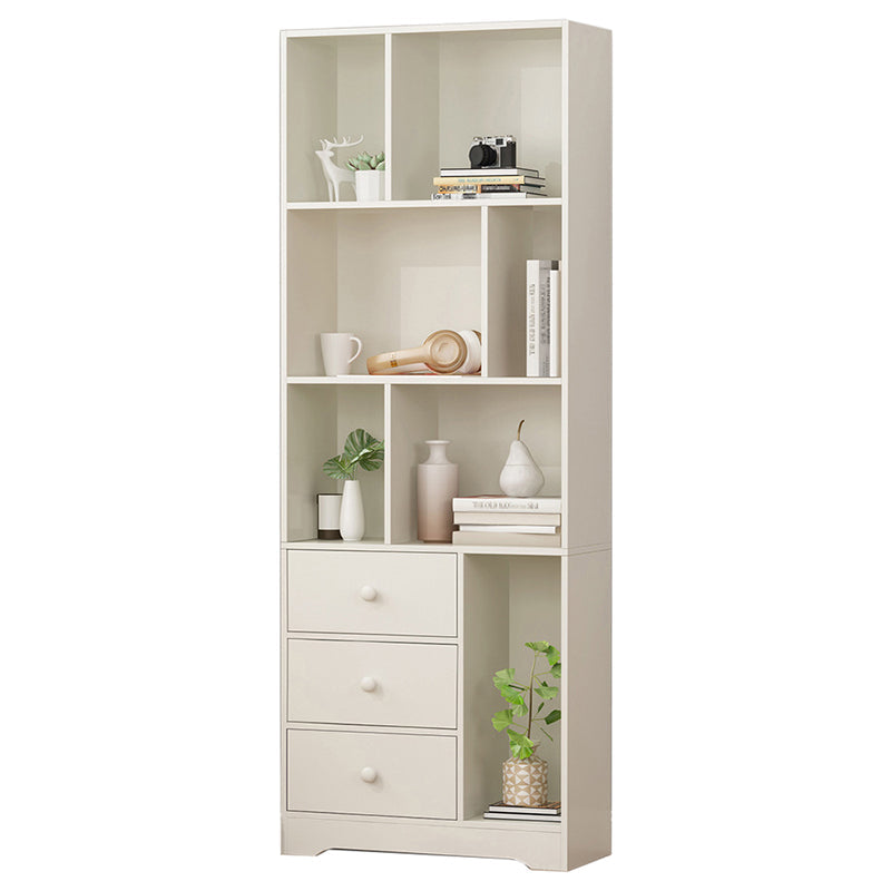 Modern Corner Vertical Shelf Bookcase Engineered Wood Book Shelf with Cabinets 23.6"L x 9.4"W x 63"H White Cabinet Not Included Clearhalo 'Bookcases' 'furn' 'furn_bookcases' 'Furniture' 'Office Furniture' 5917628