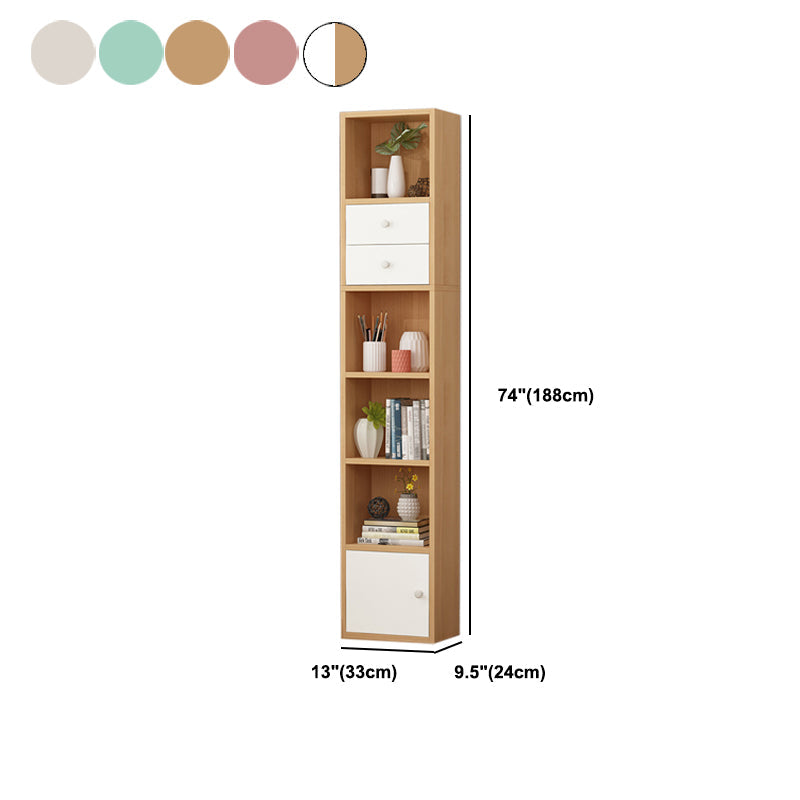 Modern Corner Vertical Shelf Bookcase Engineered Wood Book Shelf with Cabinets Clearhalo 'Bookcases' 'furn' 'furn_bookcases' 'Furniture' 'Office Furniture' 5917634