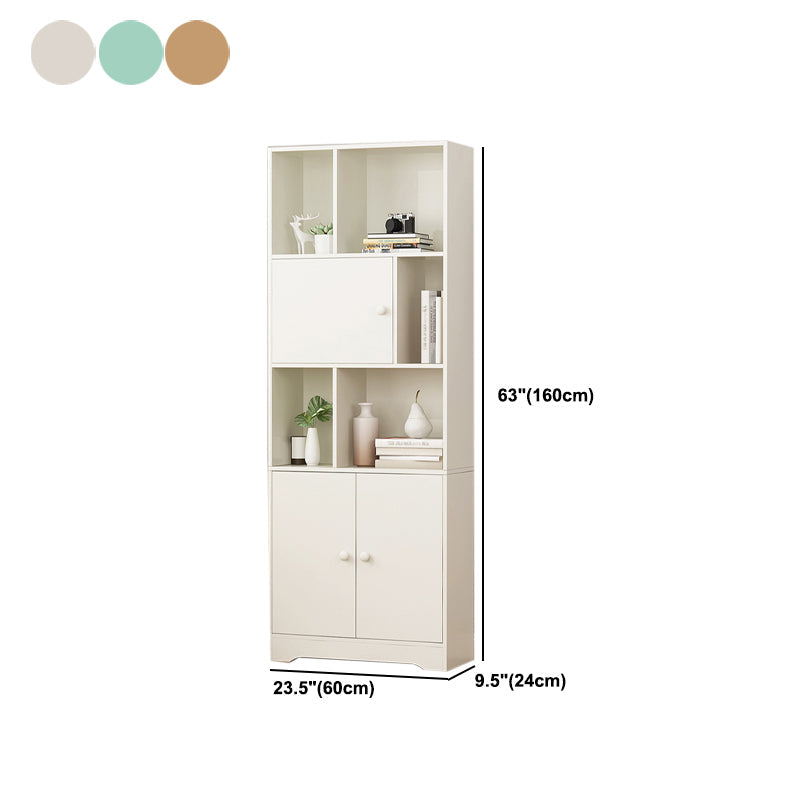 Modern Corner Vertical Shelf Bookcase Engineered Wood Book Shelf with Cabinets Clearhalo 'Bookcases' 'furn' 'furn_bookcases' 'Furniture' 'Office Furniture' 5917636