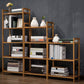 Modern Bamboo Vertical Book Shelf Brown Open Bookshelf for Study Room
