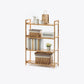 Modern Bamboo Vertical Book Shelf Brown Open Bookshelf for Study Room