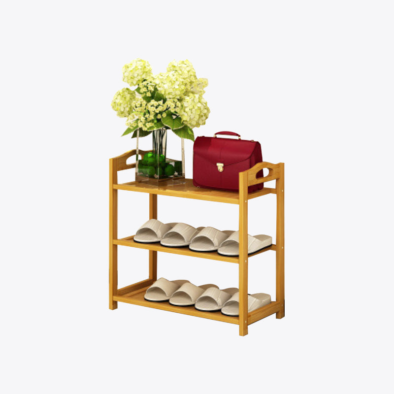 Modern Bamboo Vertical Book Shelf Brown Open Bookshelf for Study Room