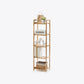 Modern Bamboo Vertical Book Shelf Brown Open Bookshelf for Study Room