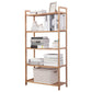 Modern Bamboo Vertical Book Shelf Brown Open Bookshelf for Study Room