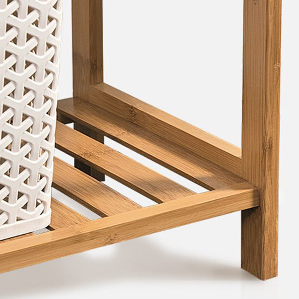 Modern Bamboo Vertical Book Shelf Brown Open Bookshelf for Study Room