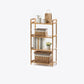 Modern Bamboo Vertical Book Shelf Brown Open Bookshelf for Study Room