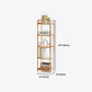 Modern Bamboo Vertical Book Shelf Brown Open Bookshelf for Study Room