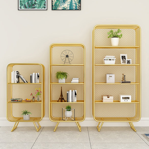 Glam Metal Bookshelf Closed Back with Shelves Bookcase Vertical Clearhalo 'Bookcases' 'furn' 'furn_bookcases' 'Furniture' 'Office Furniture' 5917743