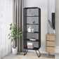 Glam Metal Bookshelf Closed Back with Shelves Bookcase Vertical Black Clearhalo 'Bookcases' 'furn' 'furn_bookcases' 'Furniture' 'Office Furniture' 5917744