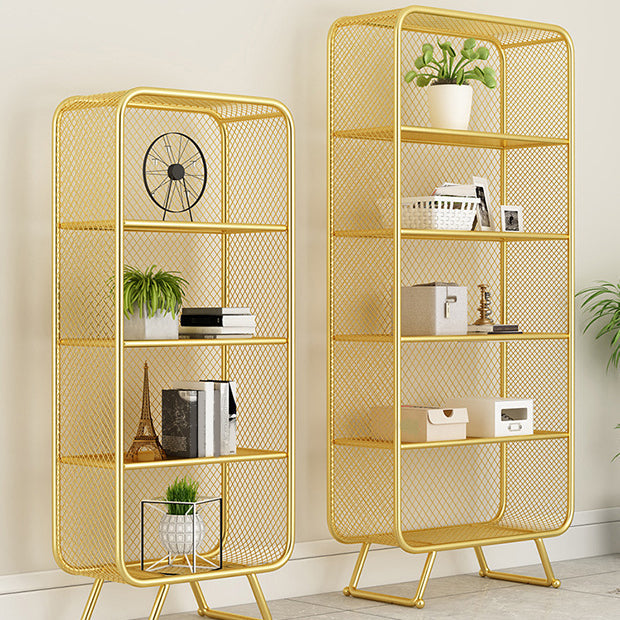 Glam Metal Bookshelf Closed Back with Shelves Bookcase Vertical Clearhalo 'Bookcases' 'furn' 'furn_bookcases' 'Furniture' 'Office Furniture' 5917745