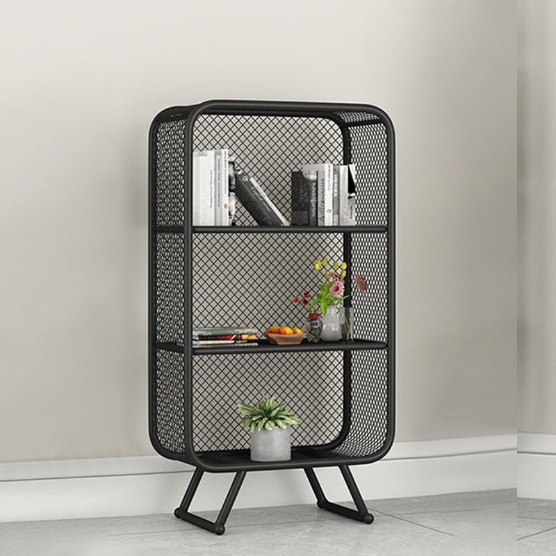 Glam Metal Bookshelf Closed Back with Shelves Bookcase Vertical Black Clearhalo 'Bookcases' 'furn' 'furn_bookcases' 'Furniture' 'Office Furniture' 5917747