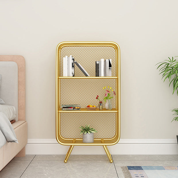 Glam Metal Bookshelf Closed Back with Shelves Bookcase Vertical Clearhalo 'Bookcases' 'furn' 'furn_bookcases' 'Furniture' 'Office Furniture' 5917748