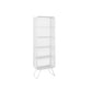 Glam Metal Bookshelf Closed Back with Shelves Bookcase Vertical 31"L x 16"W x 71"H White Clearhalo 'Bookcases' 'furn' 'furn_bookcases' 'Furniture' 'Office Furniture' 5917752