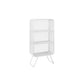 Glam Metal Bookshelf Closed Back with Shelves Bookcase Vertical White Clearhalo 'Bookcases' 'furn' 'furn_bookcases' 'Furniture' 'Office Furniture' 5917755