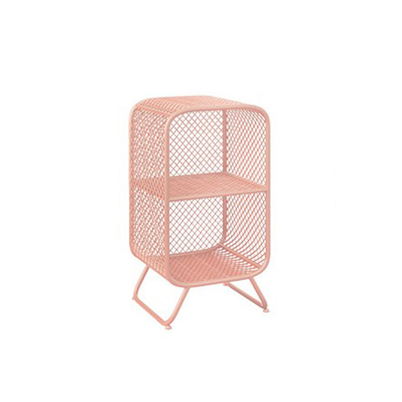 Glam Metal Bookshelf Closed Back with Shelves Bookcase Vertical 24"L x 12"W x 31"H Pink Clearhalo 'Bookcases' 'furn' 'furn_bookcases' 'Furniture' 'Office Furniture' 5917757