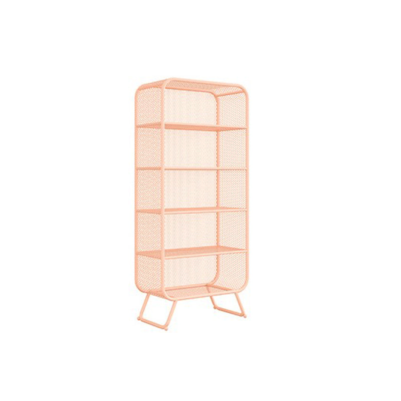 Glam Metal Bookshelf Closed Back with Shelves Bookcase Vertical Pink Clearhalo 'Bookcases' 'furn' 'furn_bookcases' 'Furniture' 'Office Furniture' 5917760