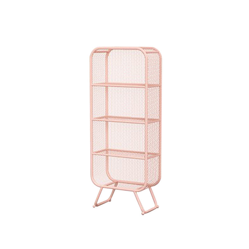 Glam Metal Bookshelf Closed Back with Shelves Bookcase Vertical 23.6"L x 11.8"W x 59.1"H Pink Clearhalo 'Bookcases' 'furn' 'furn_bookcases' 'Furniture' 'Office Furniture' 5917761
