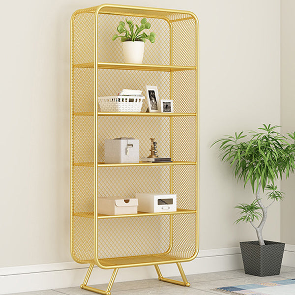 Glam Metal Bookshelf Closed Back with Shelves Bookcase Vertical Clearhalo 'Bookcases' 'furn' 'furn_bookcases' 'Furniture' 'Office Furniture' 5917763