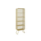 Glam Metal Bookshelf Closed Back with Shelves Bookcase Vertical 31"L x 16"W x 71"H Gold Clearhalo 'Bookcases' 'furn' 'furn_bookcases' 'Furniture' 'Office Furniture' 5917766