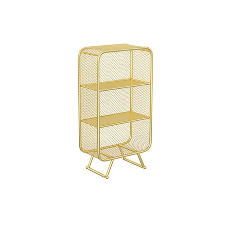 Glam Metal Bookshelf Closed Back with Shelves Bookcase Vertical 24"L x 12"W x 47"H Gold Clearhalo 'Bookcases' 'furn' 'furn_bookcases' 'Furniture' 'Office Furniture' 5917769