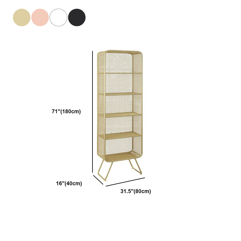 Glam Metal Bookshelf Closed Back with Shelves Bookcase Vertical Clearhalo 'Bookcases' 'furn' 'furn_bookcases' 'Furniture' 'Office Furniture' 5917771