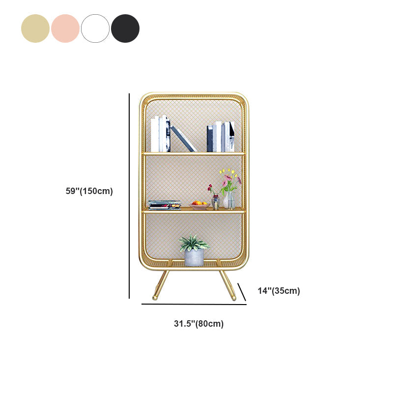 Glam Metal Bookshelf Closed Back with Shelves Bookcase Vertical Clearhalo 'Bookcases' 'furn' 'furn_bookcases' 'Furniture' 'Office Furniture' 5917772