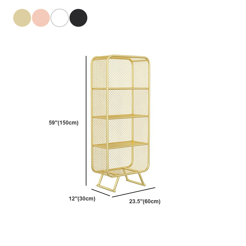 Glam Metal Bookshelf Closed Back with Shelves Bookcase Vertical Clearhalo 'Bookcases' 'furn' 'furn_bookcases' 'Furniture' 'Office Furniture' 5917773