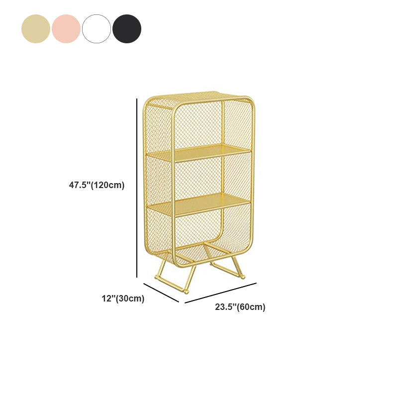 Glam Metal Bookshelf Closed Back with Shelves Bookcase Vertical Clearhalo 'Bookcases' 'furn' 'furn_bookcases' 'Furniture' 'Office Furniture' 5917774