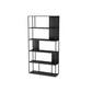 Gold and Black Book Shelf 5 Levels Modern Bookshelf Open Bookcase Black Clearhalo 'Bookcases' 'furn' 'furn_bookcases' 'Furniture' 'Office Furniture' 5917777
