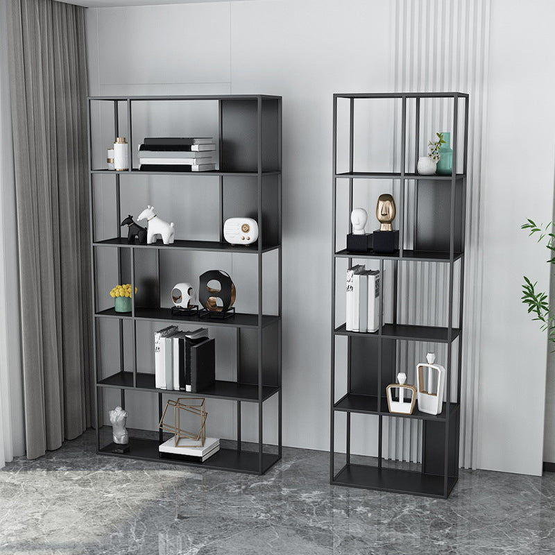 Gold and Black Book Shelf 5 Levels Modern Bookshelf Open Bookcase Clearhalo 'Bookcases' 'furn' 'furn_bookcases' 'Furniture' 'Office Furniture' 5917779