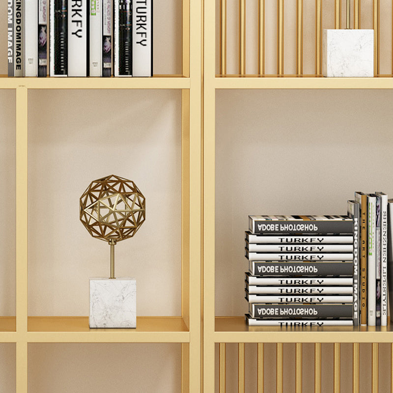 Glam Metal and Wood Shelf Bookcase Etagere Open Home Book Shelf with 5 Shelves Clearhalo 'Bookcases' 'furn' 'furn_bookcases' 'Furniture' 'Office Furniture' 5917805