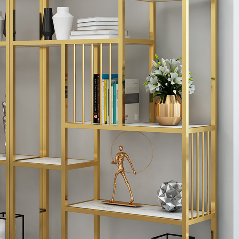 Open Metal and Wood Book Shelf Etagere Shelf Bookcase for Office Clearhalo 'Bookcases' 'furn' 'furn_bookcases' 'Furniture' 'Office Furniture' 5917855