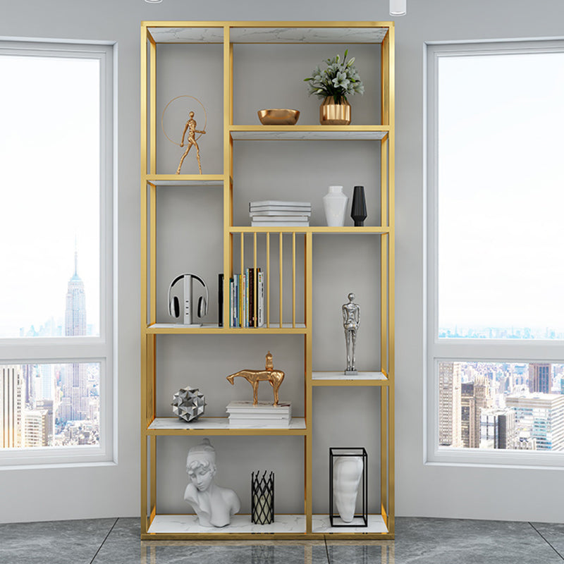 Open Metal and Wood Book Shelf Etagere Shelf Bookcase for Office Clearhalo 'Bookcases' 'furn' 'furn_bookcases' 'Furniture' 'Office Furniture' 5917857