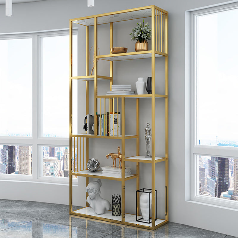 Open Metal and Wood Book Shelf Etagere Shelf Bookcase for Office Clearhalo 'Bookcases' 'furn' 'furn_bookcases' 'Furniture' 'Office Furniture' 5917858