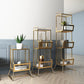 Metal Gold and Black Bookshelf Closed Back Book Shelf Shelves Included