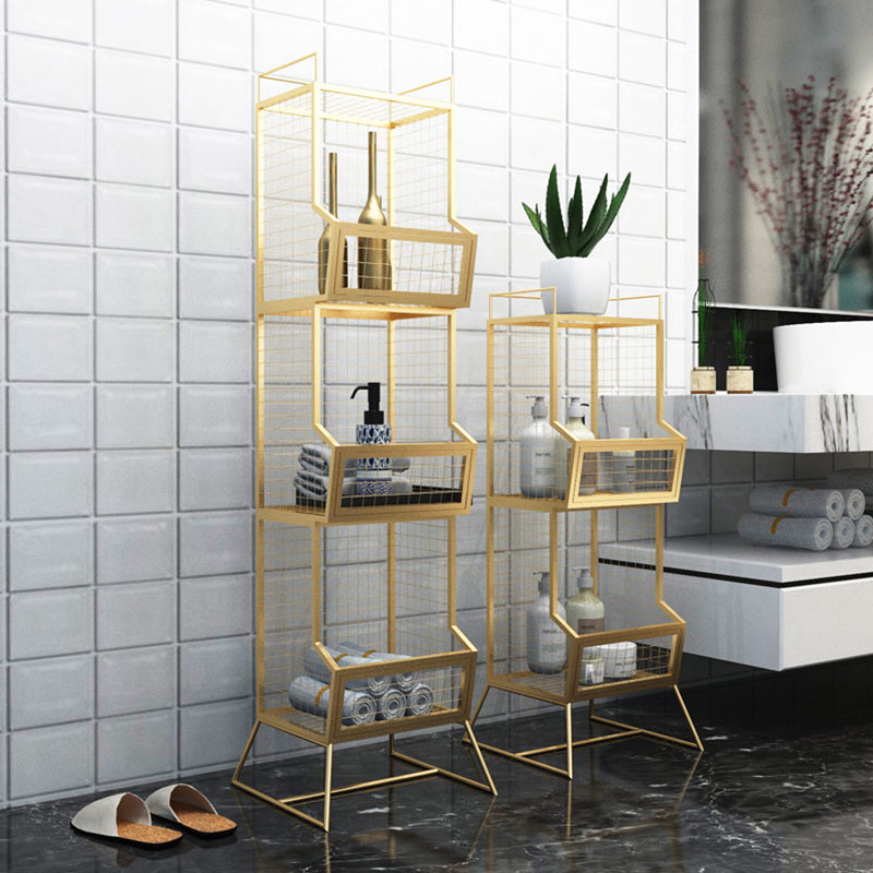 Metal Gold and Black Bookshelf Closed Back Book Shelf Shelves Included